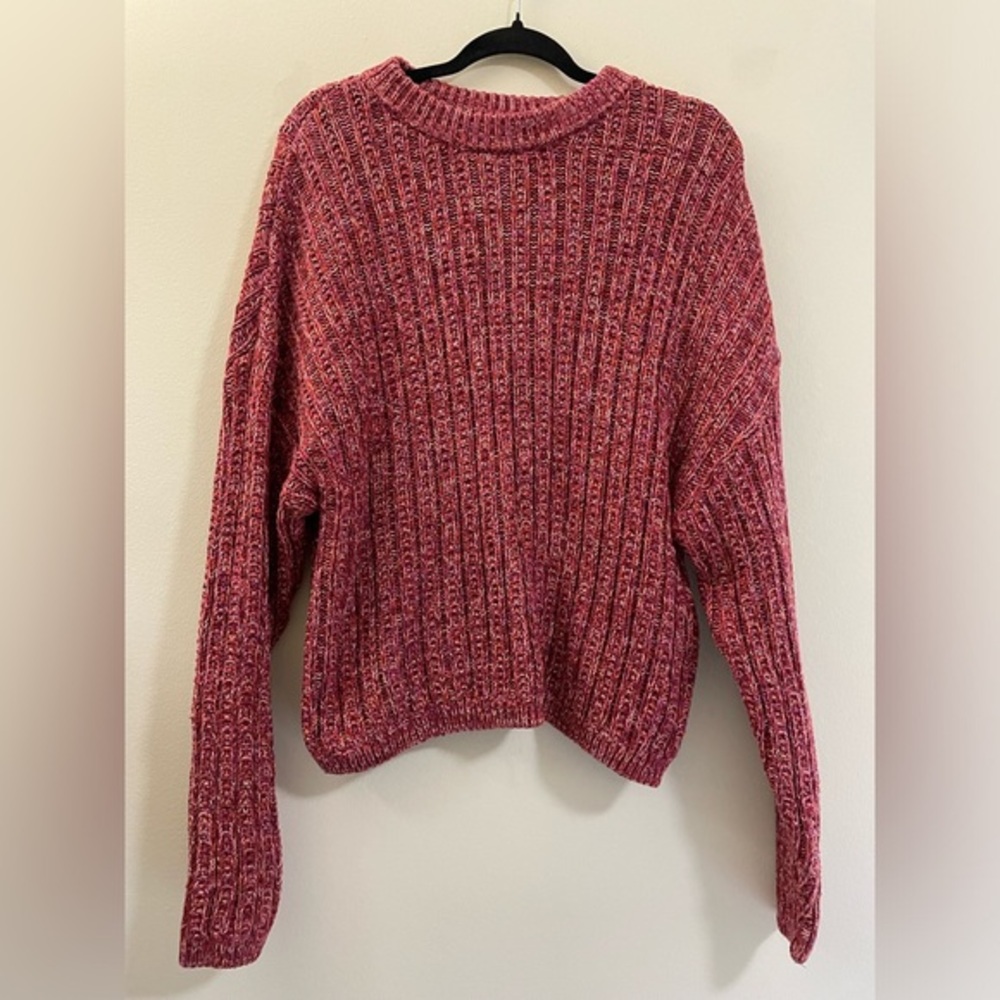 Universal Thread Crew Neck Rib Knit Sweater in Magenta Red - XL